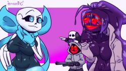 2d amazeing666 breasts ectoplasm fan_character female genderswap genderswap_(mtf) mel_(amazeing666) oc original_character rule_63 sans sans_au skeleton tagme tar_creature underswap underswap_sans undertale undertale_(series) undertale_au