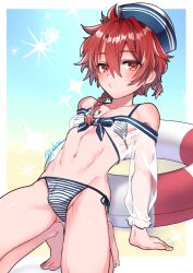 1boy alexander_(fate/grand_order) fate_(series) femboy kawasemi_(pocorit) red_hair trap