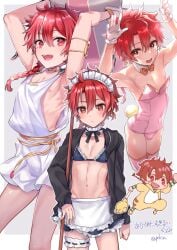 1boy alexander_(fate/grand_order) boy_wife bulge fate_(series) femboy femboy_bunny femboy_maid kawasemi_(pocorit) leg_garter male_bride trap