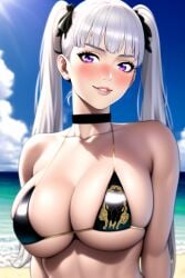 1girls ai_generated bangs big_breasts bikini black_clover blush breasts choker large_breasts long_hair looking_at_viewer micro_bikini noelle_silva purple_eyes rene228 silver_hair smile stable_diffusion twintails