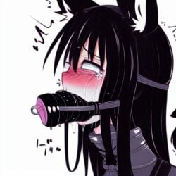 1girls ai_generated animal_ears big_penis black_dildo black_hair blush bondage bondage_gear cat_ears choker clothed cock_gag colored crying cute deep_throat deepthroat deepthroat_gag deepthroat_holder deepthroat_training dildo dildo_mask drooling eyes_rolling_back facemask fellatio female female_only female_orgasm gag gag_bondage gagging heart motion_lines no_gag_reflex oral oral_insertion oral_sex orgasm pale-skinned_female questionable_consent saliva saliva_drip saliva_string saliva_trail sex_toy slave solo stable_diffusion struggling tears throat_bulge throat_training tight_throat twitching uncensored uncommon_stimulation white_background white_eyes