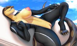 1girls big_breasts chia_mio furry high_resolution lizard nipples oc pussy snake snake_girl solo_female tagme