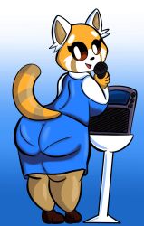 1girls aggressive_retsuko aggretsuko anthro ass_in_dress big_ass big_breasts big_butt female female_only milf netflix red_panda retsuko sanrio smooth_fur solo solo_female someth1ngoranother