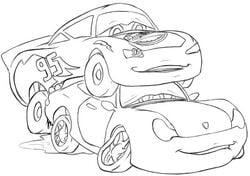 ambiguous_penetration cars_(film) cum_on_ground disney lightning_mcqueen living_machine looking_pleasured monochrome pixar sally_carrera simple_background tailpipe_penetration uncolored vehicle white_background