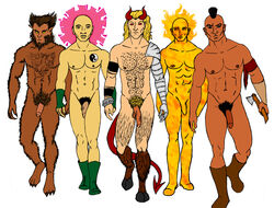 amara_aquilla dani_moonstar genderswap_(ftm) magik_(illyana_rasputin) male male_only marvel multiple_boys native_american native_american_male new_mutants penis rahne_sinclair rule_63 tranetrax walking wolfsbane_(x-men) x-men