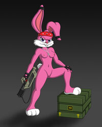 1girls alien_(franchise) anthro anthro_only babs_bunny breasts cosplay female female_only fur furry furry_only jenette_vasquez mammal nipples no_humans nude pussy rabbit solo tiny_toon_adventures uncensored