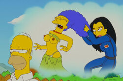 danica_patrick female homer_simpson human male marge_simpson mole multiple_females tagme the_simpsons