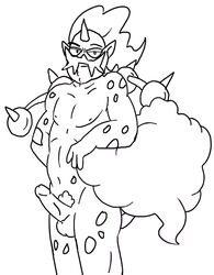 1boy erection line_art male male_only penis pokemon solo thundurus