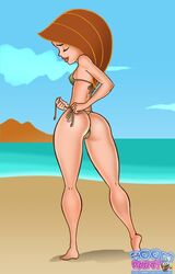 1girls ass bikini breasts cameltoe disney female female_only human kim_possible kimberly_ann_possible outdoors small_breasts solo straight_hair tagme thong toon-party