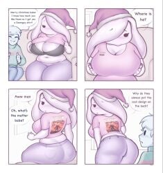 1boy 1girls 5_fingers abby_(w0m1) ass big_ass big_breasts breasts christmas comic cute female jeans male tagme w0m1 wholesome