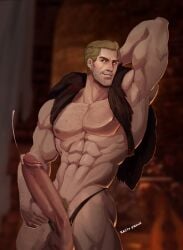 balls bara boner cullen_rutherford dragon_age erection facial_hair kaito_draws male male_only muscles muscular penis solo solo_male