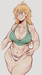 1girls bikini dorohedoro female_only happy_trail muscle_tone musclegut muscular_female nikaido otamerdraw smiling solo solo_female