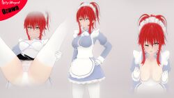 character_sheet cumshot koikatsu maid maid_headdress original_character red_hair skirt spicyhawpuh thighhighs