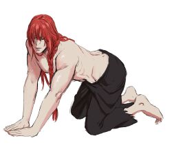 1boy all_fours ass_cleavage ass_up bishonen butt_crack elden_ring fromsoftware long_hair looking_at_viewer male radagon_of_the_golden_order red_hair tumitumico