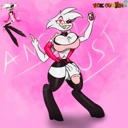 4_arms angel_dust_(hazbin_hotel) big_balls big_penis big_testicles choker digital_drawing_(artwork) digital_media_(artwork) eyebrows eyelashes fur furry_breasts golden_tooth hazbin_hotel high_boots high_heel_boots long_gloves multi_arm multi_limb penis_vein phone phone_screen pink_eyes pink_spots reflection ribbon selfie shaded sharp_teeth short_sleeves skirt solo solo_male spider testicles thiccgumbear thick_thighs thighhighs thighs white_fur wide_hips