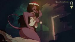 1boy 1girls 2d 2d_animation animated ass athletic_female big_ass billi_(queencomplex) black_sclera bouncing_breasts breasts christmas clothed clothed_sex clothing color cum cum_drip cum_in_pussy cum_inside cum_leaking demon demon_girl demon_horns demon_tail duo erect_penis erection female frame_by_frame fucked_silly high_resolution human human_penetrating humanoid_penetrated light-skinned_male long_hair longer_than_30_seconds looking_pleasured loving_it male messy_hair mp4 narrow_waist nipples no_panties open_clothes open_mouth orgasm_face original original_character partially_clothed queencomplex reverse_cowgirl_position rolling_eyes sex sitting_on_lap skirt slim small_waist smile sound thick_penis thick_thighs upskirt_sex video voice_acted wide_hips