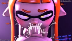 3d 3d_(artwork) big_penis blue_inkling_boy boyfriend-girlfriend cum cum_announcement cum_in_mouth cum_out_mouth cum_out_nose drooping_ears eyes_rolled_up eyes_rolling_back hand_around_penis handjob inkling inkling_boy inkling_girl leaking_cum leviantan581re male_orgasm motion_lines mouth_full mouth_full_of_cock mouth_full_of_cum nipples oral oral_sex orange_eyes orange_hair orange_inkling_girl sfm source_filmmaker splatoon text veiny_penis