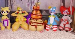 3d 3d_(artwork) absurd_res adri164 areola baby_(fnafsl) big_breasts bodily_fluids breasts brown_areola circus_baby circus_baby_(fnaf) cum cum_in_pussy cum_inside embarrassed female femboy five_nights_at_freddy's five_nights_at_freddy's:_sister_location five_nights_at_freddy's_2 genital_fluids gift girly hi_res legs_up looking_at_viewer lovetaste_chica nipples orange_areola pigtails pink_nipples scottgames sister_location so87baby summer_of_87_baby toy_bonnie_(fnaf) toy_chica_(eroticphobia) toy_chica_(fnaf) toy_chica_(love_taste) white_body yellow_body