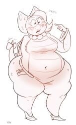 1girls alternate_breast_size chubby embarrassed female koopaling mario_(series) scalie sketch theneverwere thick_thighs wendy_o._koopa wide_hips