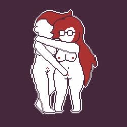 aplovestudio aplovestudio_(artist) completely_nude_female embrace embracing_each_other feet_apart female foot_up game_cg game_screenshot gameplay_screenshot glasses hand_near_pussy holding_each_other holding_shoulder lesbian_sex limited_palette long_hair long_red_hair mohawk mohawk_(hairstyle) naked naked_female nude nude_female paige_(reversary) pixel_art pixelated pubic_hair really_hot red_hair red_mohawk red_nipples red_pubic_hair reversary stephanie_(terato_tamer) terato_tamer white_outline yuri