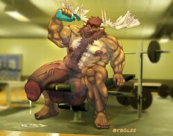 abs biceps furry gym hyper hyper_balls hyper_genitalia hyper_penis hyper_testicles male male_focus male_only muscle muscles muscular muscular_arms muscular_ass muscular_back muscular_legs muscular_male muscular_thighs nipples pecs public public_nudity v8glzz veins veiny_penis