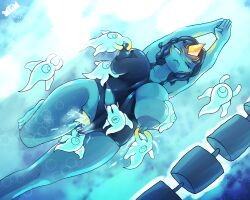 anthro lactating lora(tmogumi) magic nipple_play parasite ripping_clothing swimsuit tmogumi underwater underwater_sex