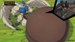 abs balls biceps big_belly furry gay hyper hyper_balls hyper_genitalia hyper_penis hyper_testicles inflation macro male male_focus male_only muscles muscular muscular_arms muscular_ass muscular_back muscular_legs muscular_male muscular_thighs nipples owl pecs penis rabbit size_difference testicles veins veiny_penis voidlesky