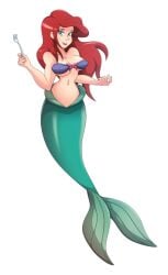 ariel bra breasts disney disney_princess female fork maishida mermaid mermaid_tail the_little_mermaid