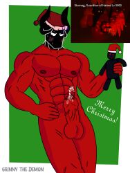 1boy artist_request bara candy_cane candy_cane_insertion christmas darklaus_(jtoh) dick foreskin gay juke's_towers_of_hell male_urethral_insertion muscles muscular muscular_male penis precum roblox roblox_game robloxian shadovis_rpg sounding source_request stomag_(shadovis_rpg) tagme urethral urethral_insertion