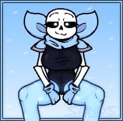 1girls 2d female rule_63 sans sans_au solo tagme underswap underswap_genderswap underswap_sans underswap_sans_genderswap undertale undertale_(series) undertale_au uttsans_(artist)