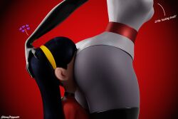 2girls 3d 3d_(artwork) ass_on_face ass_sniffing ass_worship big_ass bubble_butt elastigirl english_text facesitting female female_only fetish helen_parr incest multiple_girls skinnydipper69 smothering sniffing_ass straight_hair text the_incredibles violet_parr