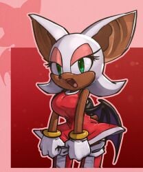 amy_rose_(cosplay) breasts dark_skin rouge_rose rouge_the_bat sonic_(series) sonic_the_hedgehog_(series) tighesammy