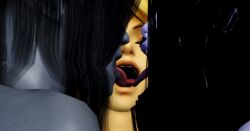 1boy 2girls 3d 3d_(artwork) 3dhentaihero crossover ghost ghost_girl group_kiss group_kissing hyrule_warriors ju-on kissing link link_(hyrule_warriors) saeki_kayako the_grudge the_legend_of_zelda the_ring triple_kiss yamamura_sadako