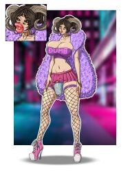 bimbo bimbo_lips demon demon_girl demon_horns futanari high_heels huge_ass huge_breasts huge_lips hyper_lips lip_expansion lips maxtyan-tf multi_eye sneaker_high_heels thick_thighs wide_hips