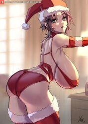 akitsu_(sekirei) armpits ass big_ass bra christmas large_breasts panties sekirei stockings tagme xhaart