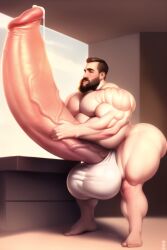 abs ai_generated balls biceps hyper hyper_balls hyper_genitalia hyper_penis hyper_testicles male male_focus male_only muscles muscular muscular_arms muscular_ass muscular_back muscular_legs muscular_male muscular_thighs nipples pecs penis testicles veins veiny_penis