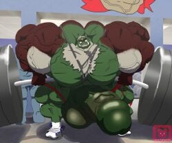 abs biceps chaz_the_red_panda furry gym hyper hyper_balls hyper_genitalia hyper_penis hyper_testicles male male_focus male_only muscle muscles muscular muscular_arms muscular_ass muscular_back muscular_legs muscular_male muscular_thighs nipples pecs public veins veiny_penis