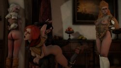 3d 4girls anna_henrietta cd_projekt_red ciri crying femdom femsub over_the_knee_spanking punishment ryona sourcespankmaker spanking the_witcher_(series) the_witcher_3:_wild_hunt triss_merigold yennefer yuri