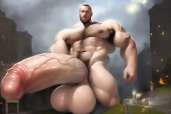 abs ai_generated balls biceps hyper hyper_balls hyper_genitalia hyper_penis hyper_testicles male male_focus male_only muscles muscular muscular_arms muscular_ass muscular_back muscular_legs muscular_male muscular_thighs nipples pecs penis testicles veins veiny_penis