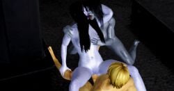 1boy 2girls 3d 3d_(artwork) 3dhentaihero crossover ghost ghost_girl ju-on link saeki_kayako the_grudge the_legend_of_zelda the_ring yamamura_sadako