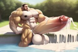 abs ai_generated balls biceps cum cumming excessive_cum hyper hyper_balls hyper_genitalia hyper_penis hyper_testicles male male_focus male_only masturbation muscles muscular muscular_arms muscular_ass muscular_back muscular_legs muscular_male muscular_thighs nipples pecs penis testicles veins veiny_penis