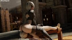 3d ass_on_face ass_sniffing ass_worship big_ass blindfold bubble_butt caption facesitting fetish nier:_automata skinnydipper69 smothering sniffing_ass text yorha_2b yorha_9s