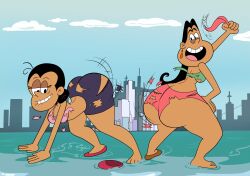 2girls 2milfs artist_request ass big_ass big_butt black_hair butt female female_only frida_puga_casagrande large_ass latina maria_santiago mexican mexican_female milf milfs ripped_clothes ripped_clothing ripped_shorts shorts source_request straight_hair the_casagrandes the_loud_house twerking