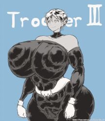 big_ass big_breasts big_thighs black_and_white collar dark-skinned_female dark_skin gigantic_breasts hataraki_ari hourglass_figure huge_ass huge_breasts huge_muscles huge_thighs muscular muscular_female muscular_legs muscular_thighs tight_clothing wide_hips