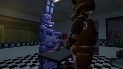 anal blowjob bonnie_(fnaf) face_fucking five_nights_at_freddy's freddy_(fnaf) half-dressed nina_taylor sex