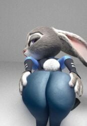 anthro ass big_ass bubble_butt clothing fat_ass female fur furry furry_only judy_hopps looking_back pahanrus2 rabbit solo staring_at_viewer tail zootopia