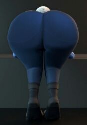 3d anthro ass big_ass bubble_butt chickenass clothed clothing female fur furry furry_only judy_hopps rabbit rear_view solo tagme tail zootopia