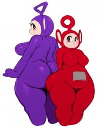 2girls blush breasts butt female_only furry genderbent looking_at_viewer looking_back po_(teletubbies) sssonic2 tagme teletubbies the_main_teletubbies_cast thick_thighs tinky_winky voluptuous what