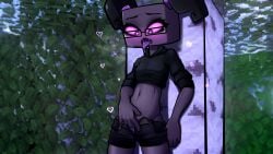 color colored edit enderman enderwoman female horny_craft hornycraftgame masturbation minecraft panties photoshop shadikbitardik tagme underwear