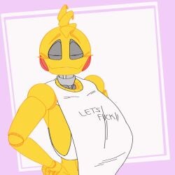 1girls animated animatronic anthro areola areolae avian bib big_breasts black_sclera blush bra breasts female five_nights_at_freddy's johnnypescado looking_at_viewer mostly_nude nipples no_sound partially_clothed revealing_breasts robot robot_girl robot_joints rosy_cheeks seductive_smile sharp_teeth smug_grin solo solo_female text tongue toy_chica_(fnaf) toy_chica_(love_taste) video